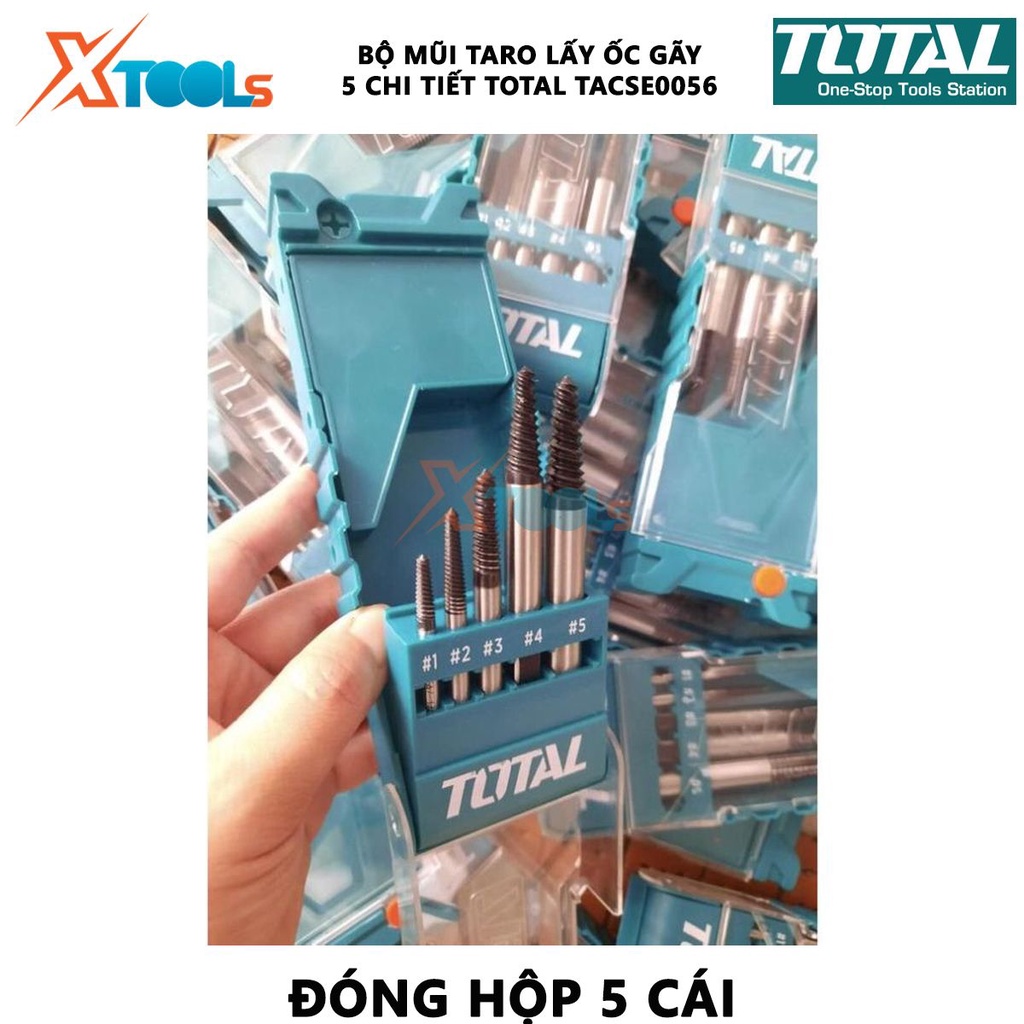 Bộ mũi taro lấy ốc gãy 5 chi tiết TOTAL TACSE0056 |  Bộ 5 mũi ven răng 3-18mm [CHÍNH HÃNG] [XTOOLs]