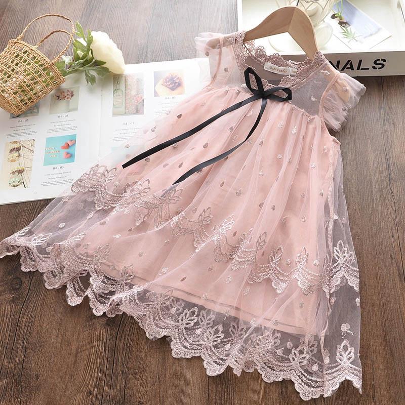 Đầm Công Chúa Thêu Hoa Cho Bé Gái