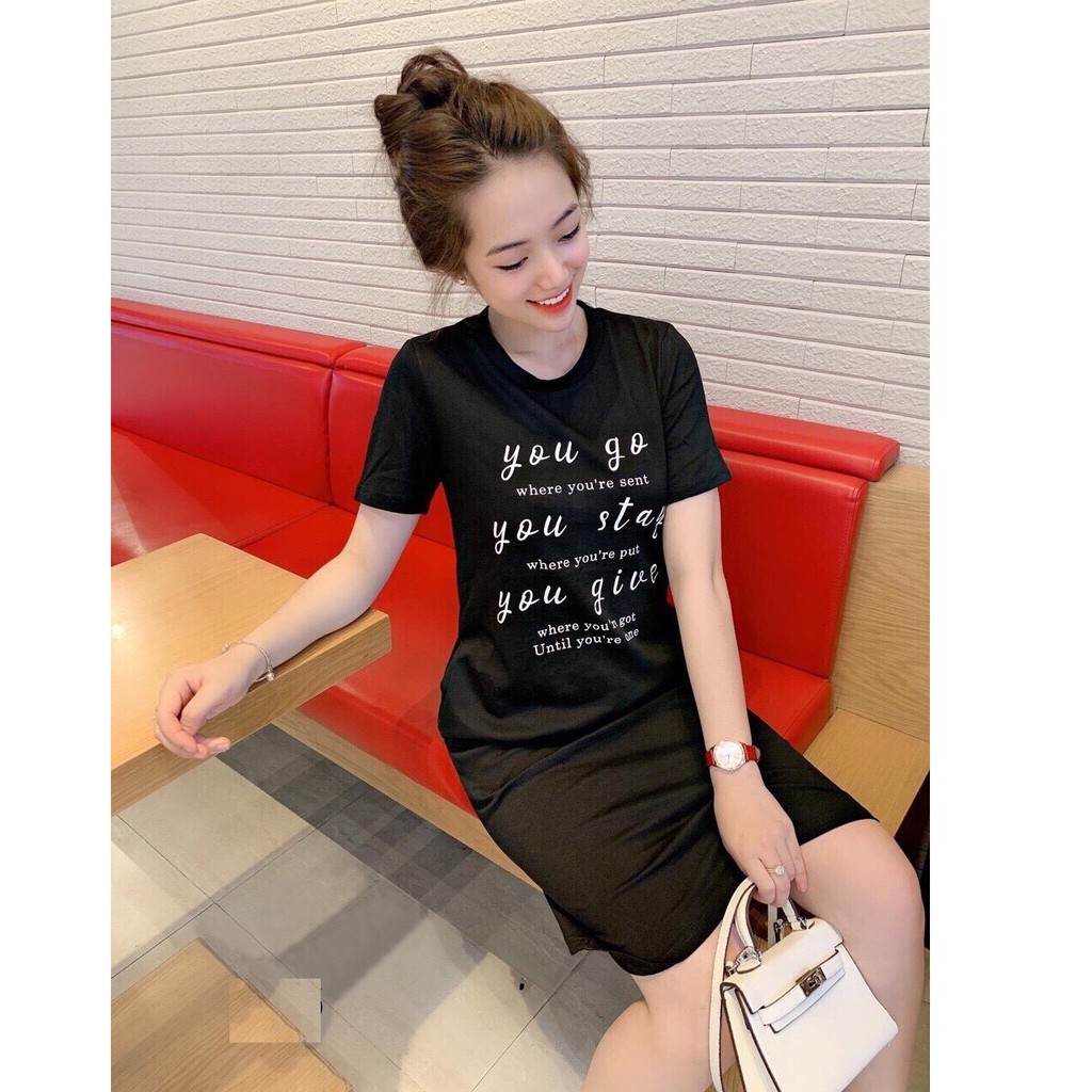 Đầm suông nữ Free Size dưới 60kg (chất liệu cotton- có túi) | BigBuy360 - bigbuy360.vn