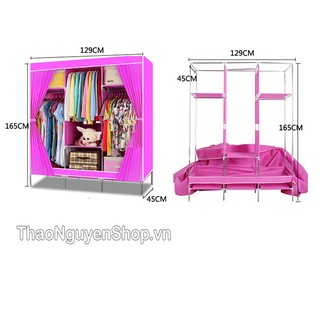 Tủ vải đựng quần áo 3 buồng
