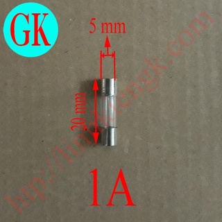 Cầu chì 1A dạng ống 5x20 thủy tinh