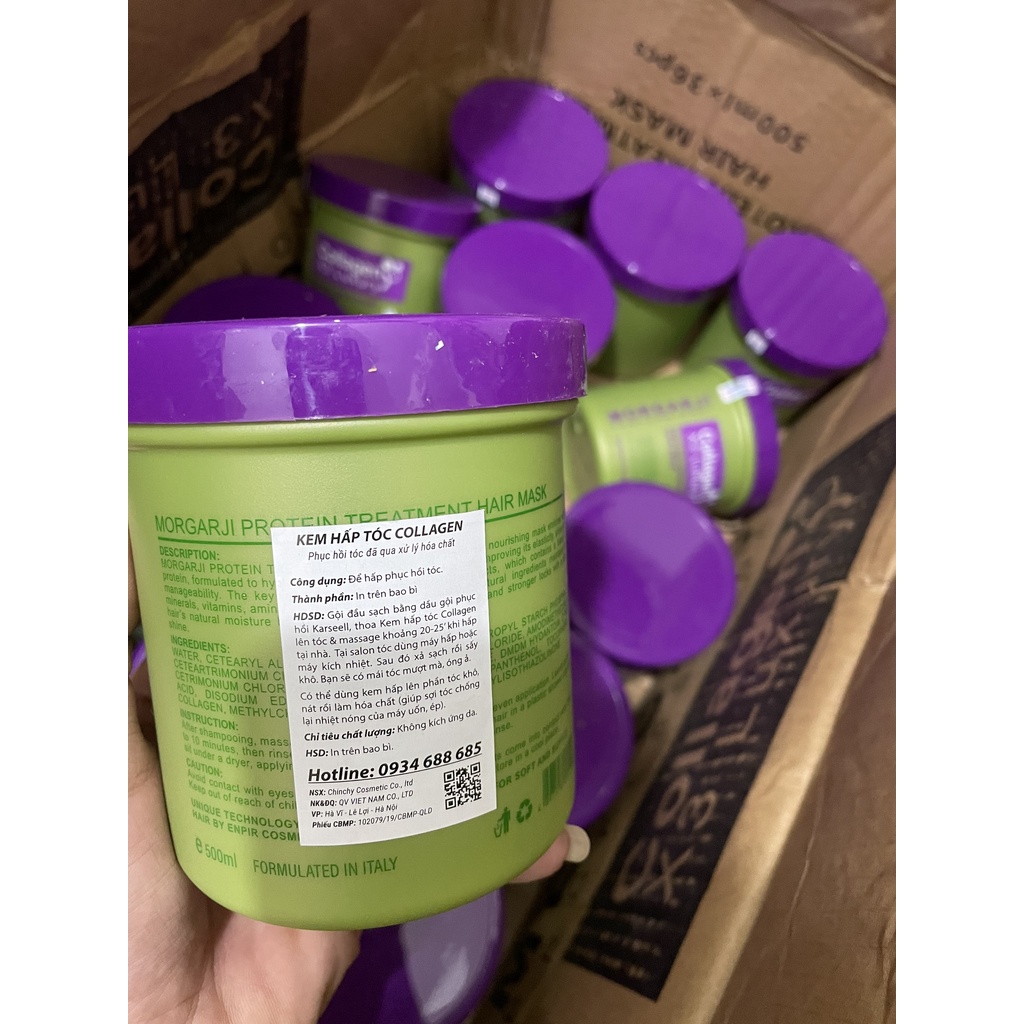 Kem ủ tóc MORGARJI 500ML phục hồi tóc hư tổn siêu mềm mượt chuyên dụng cho SALON