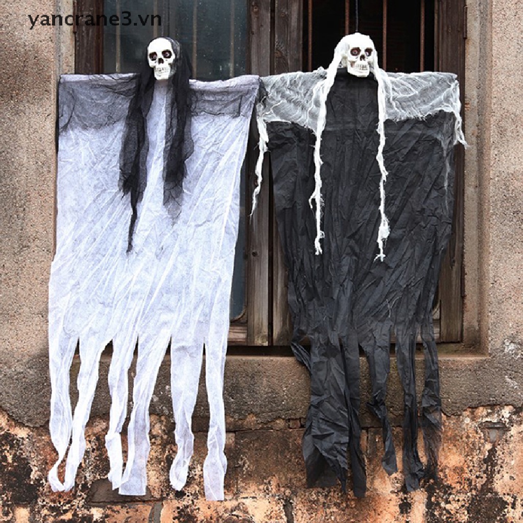 Bộ Xương Trắng Đen Treo Trang Trí Halloween 2020 Kích Thước 100cm 100cm