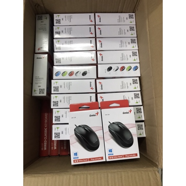 Bộ bàn phím Genius KB100 và Chuột DX110, DX120 có dây cổng USB - Hàng chính hãng