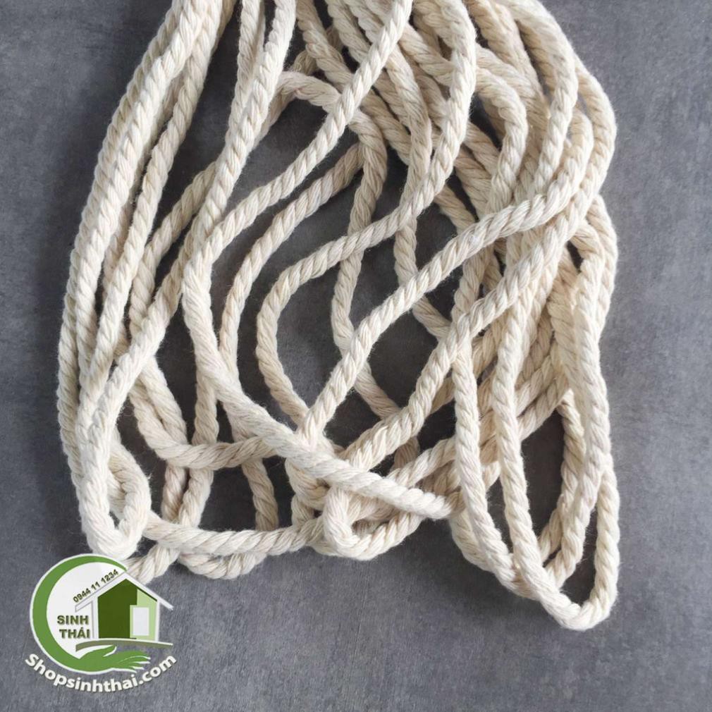 Dây thừng mềm màu trắng - dây thừng se Macrame cotton dày 7mm