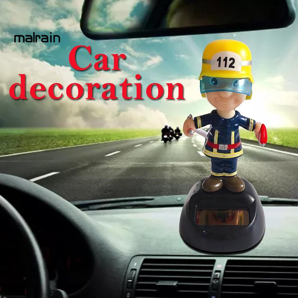 Phụ Kiện Trang Trí Nội Thất Xe Hơi Hình Lính Cứu Hỏa Bằng Năng Lượng Mặt Trời
