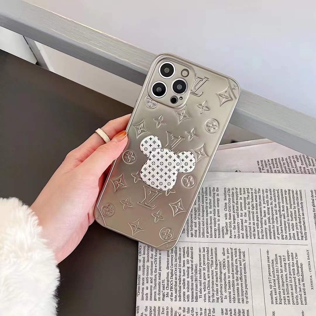 Ốp điện thoại LV cún bull Pháp thích hợp cho iphone 13 Pro Max i13 13pro 11 Pro Max i11 12Pro 12 Pro Max 7+ 8+ X Xs max