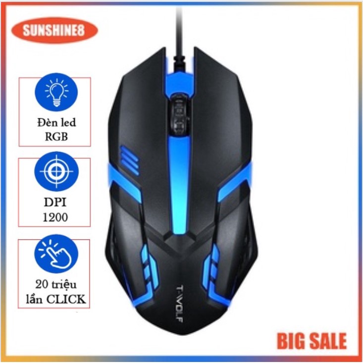 【SUN】Chuột chơi game, V1 chuột máy tính có dây Chuột máy tính có dây / không dây - đèn led đổi màu cực đẹp / chuột gaming chơi game