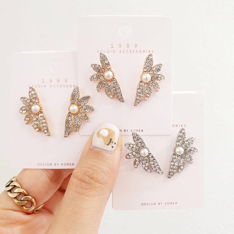 bông tai cánh hoa dễ thương, khuyên tai hình hoa phong cách hàn quốc