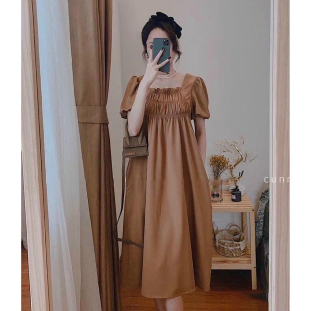 Váy bầu thời trang thiết kếTkutrangStyle - Thời Trang cho người có thai chất lụa hàn có size từ 45 đến 70kg