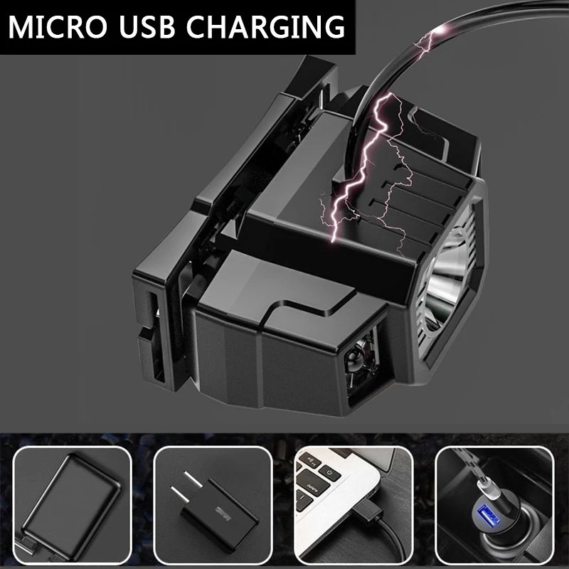 Đèn LED Đeo Đầu Sạc USB Cảm Ứng Dùng Pin Có Thể Sạc Lại Dùng Khi Chạy Bộ Câu Cá