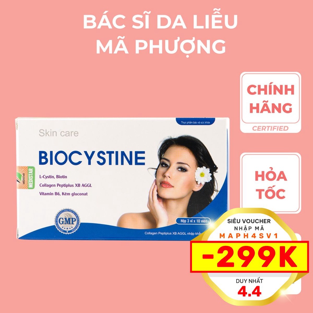 BIOCYSTINE HỖ TRỢ GIẢM MỤN ĐẸP DA TÓC