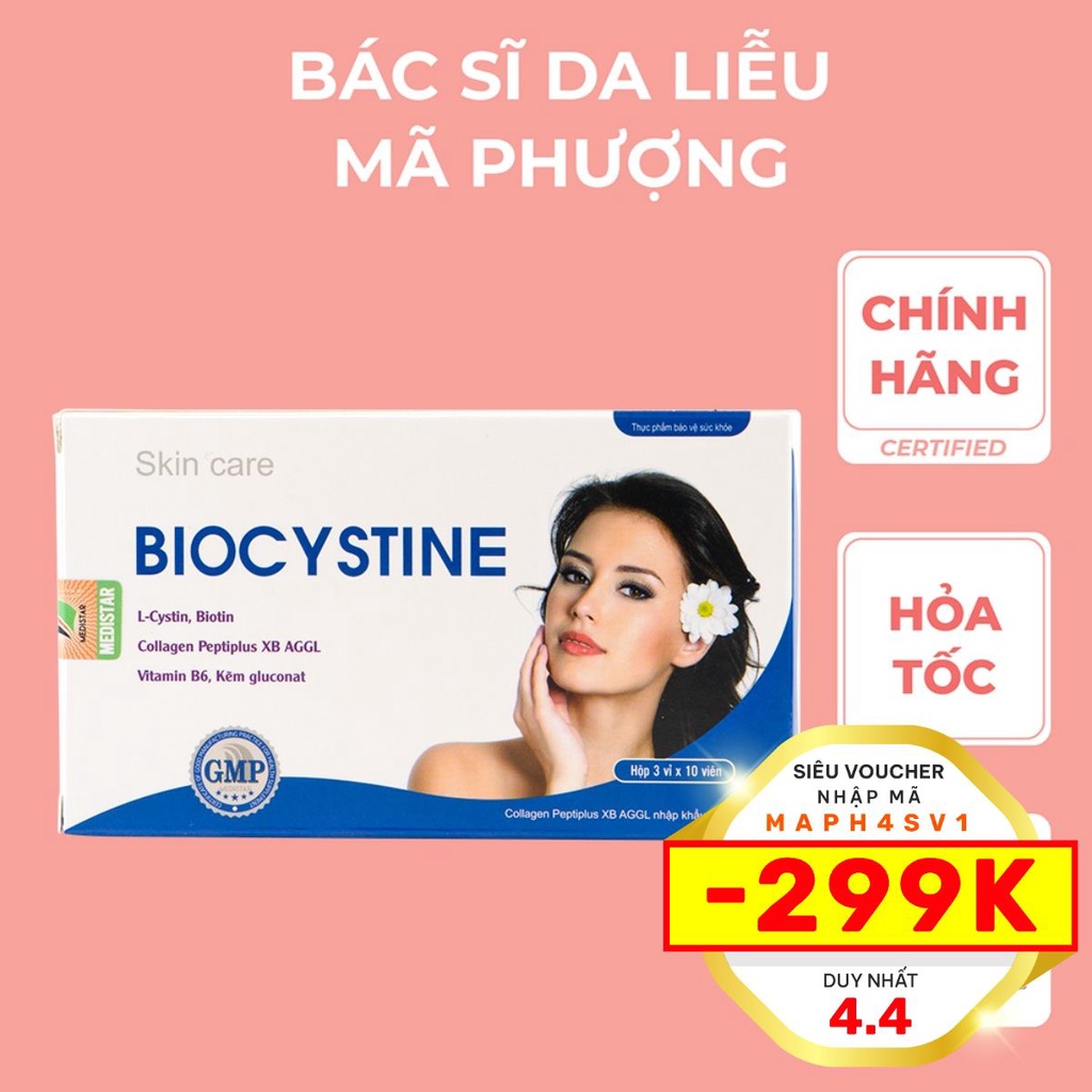 BIOCYSTINE HỖ TRỢ GIẢM MỤN ĐẸP DA TÓC