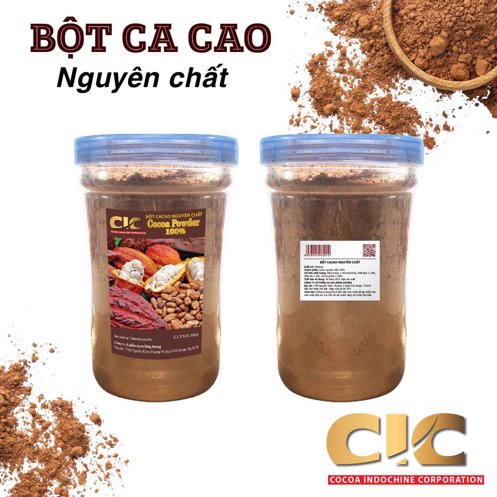 Bột ca cao nguyên chất - 500Gr (Hũ)