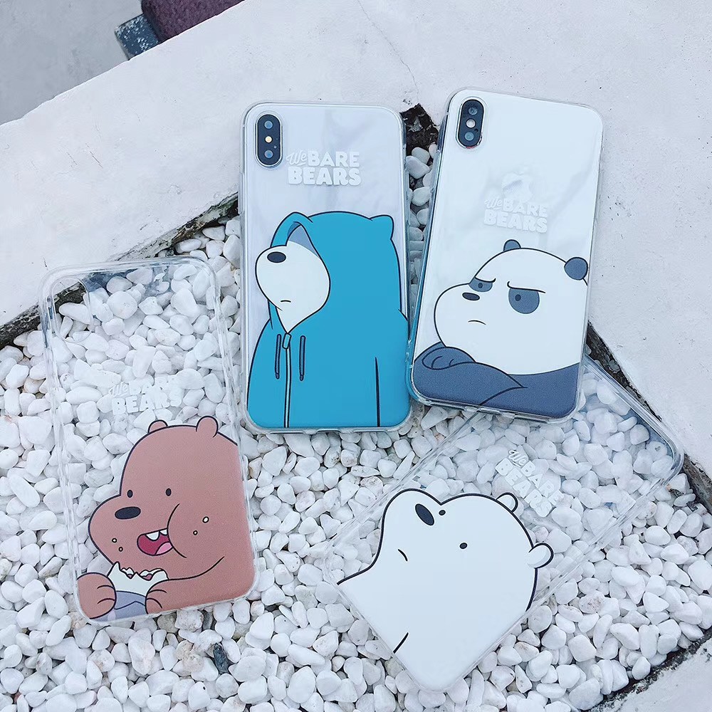 Ốp điện thoại trong suốt in hình gấu dành cho iPhone11 Xsmax 7Plus 6sp XR SE 2020 8PLUS Case | BigBuy360 - bigbuy360.vn