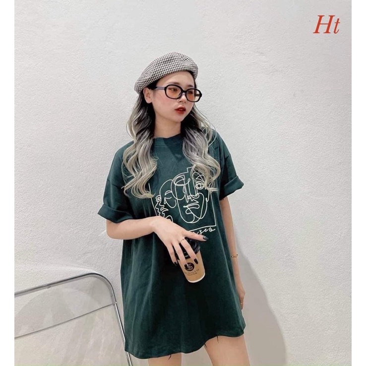 Áo phông vẽ mặt người khung vuông H2A688