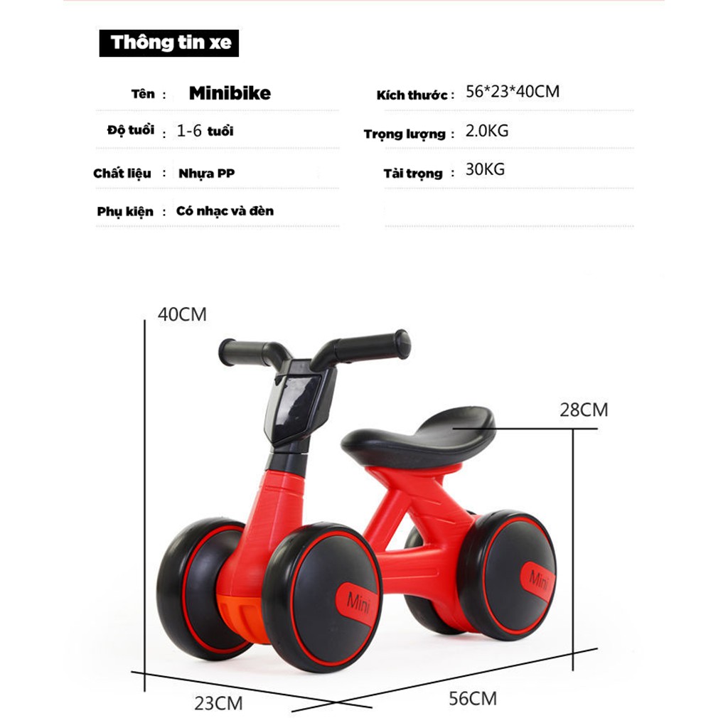 Xe chòi chân Minibike cho bé từ 1-3 tuổi