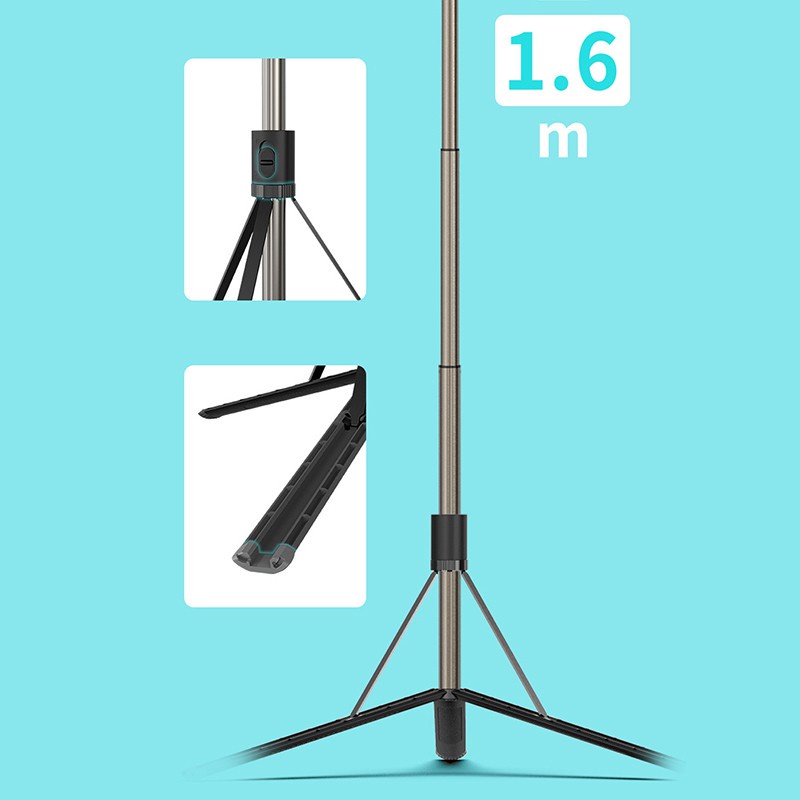 Gậy Chụp Ảnh Selfie Có Đèn Led 8 Inch 1.6m | BigBuy360 - bigbuy360.vn