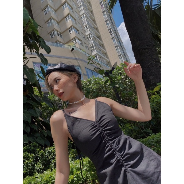Jee- Black Narla dress- Đầm đen rút nhún