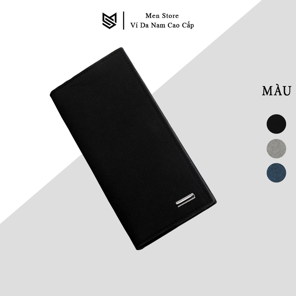 Ví dài nam chất liệu vải Canvas cao cấp, Bóp ví nam cầm tay nhiều ngăn phong cách Hàn Quốc - V1126