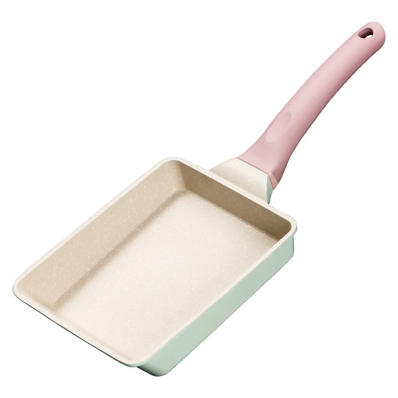 Chảo Đá Hoa Cương Chống Dính Cao Cấp 14cm, 18cm Chảo Chế Biến Đồ Ăn Dặm Cho Bé, Chiên Trứng Ốp La - Xanh Pastel