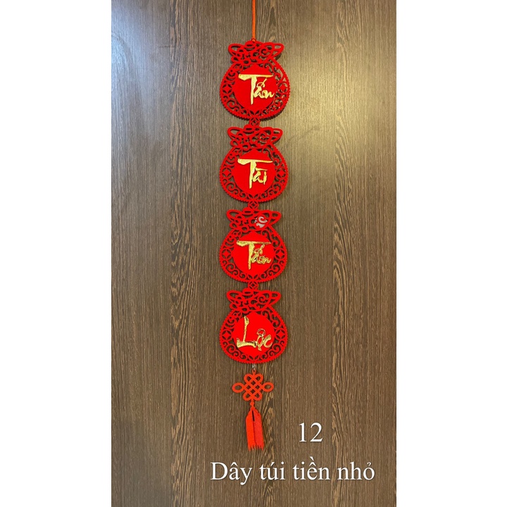 Dây treo nhung đỏ trang trí tết mẫu DÂY TÚI TIỀN TL12