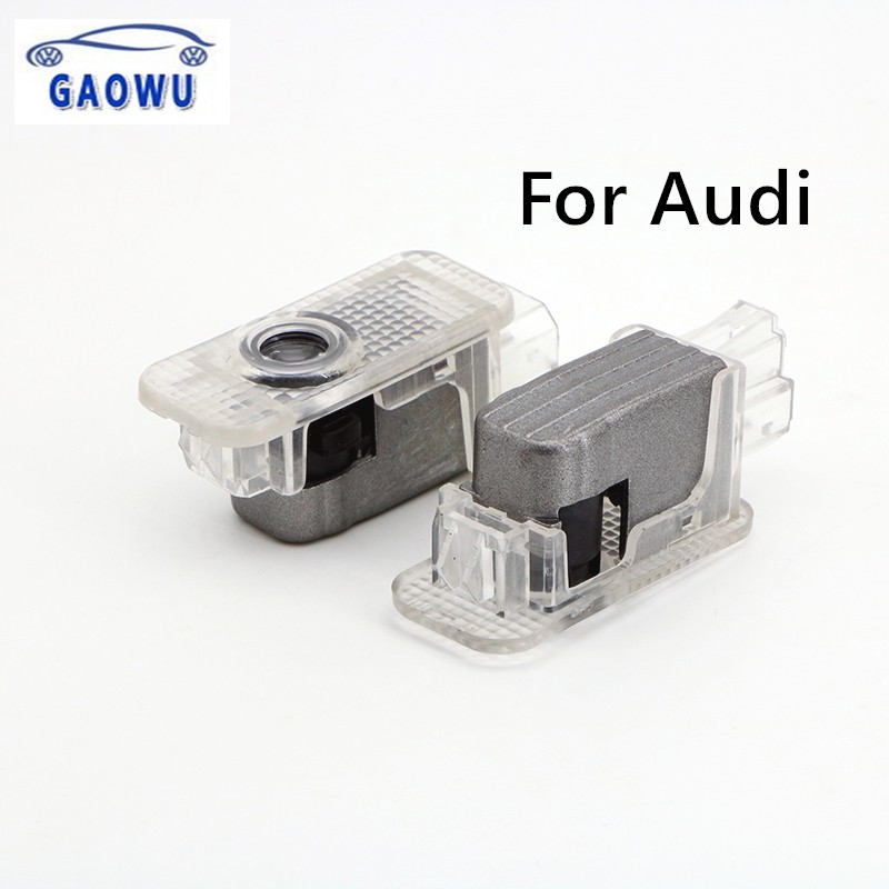 2 Đèn LED Chiếu Logo Gắn Cửa Xe Hơi Cho Audi A3 A5 A7 Q3 Q5 Q7 A6L A4L TT RS sline