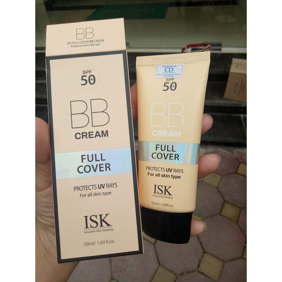 KEM NỀN TRANG ĐIỂM CHỐNG NẮNG ISK FULL COVER BB CREAM SPF 50+/PA+++