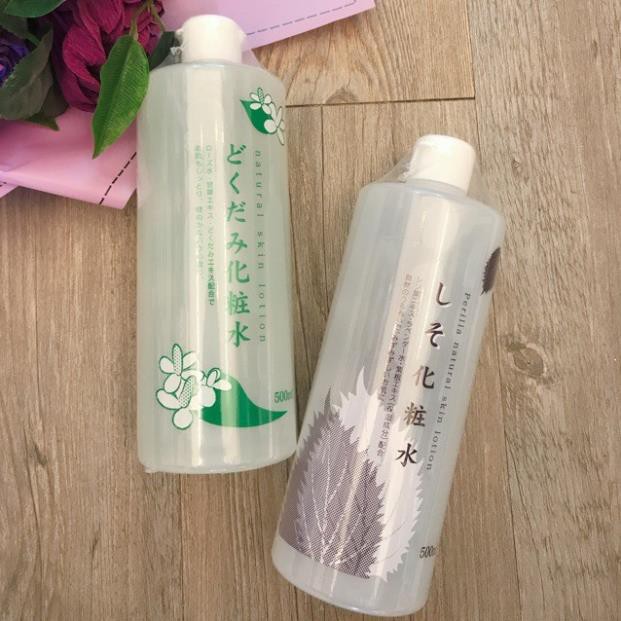 Nước hoa hồng lotion toner diếp cá, tía tô giảm mụn Dokudami Nhật Bản 500ml