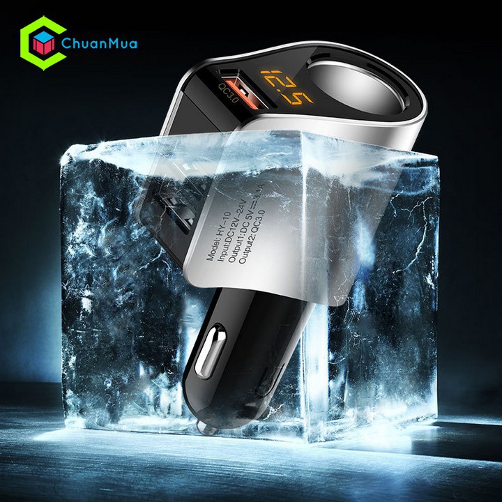 Tẩu Sạc Ô Tô HYUNDAI Hỗ Trợ Sạc Nhanh QC 3.0 Cổng USB Cao Cấp_ Tẩu Sạc Xe Hơi