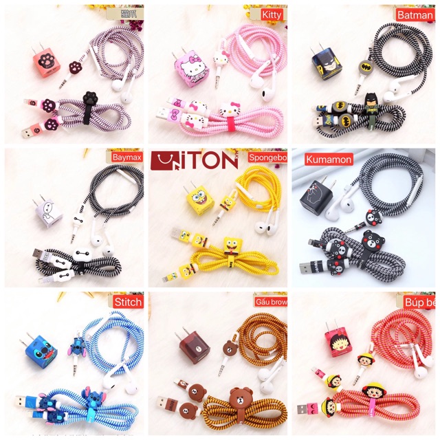 Dây quấn dây sạc & tai nghe dễ thương