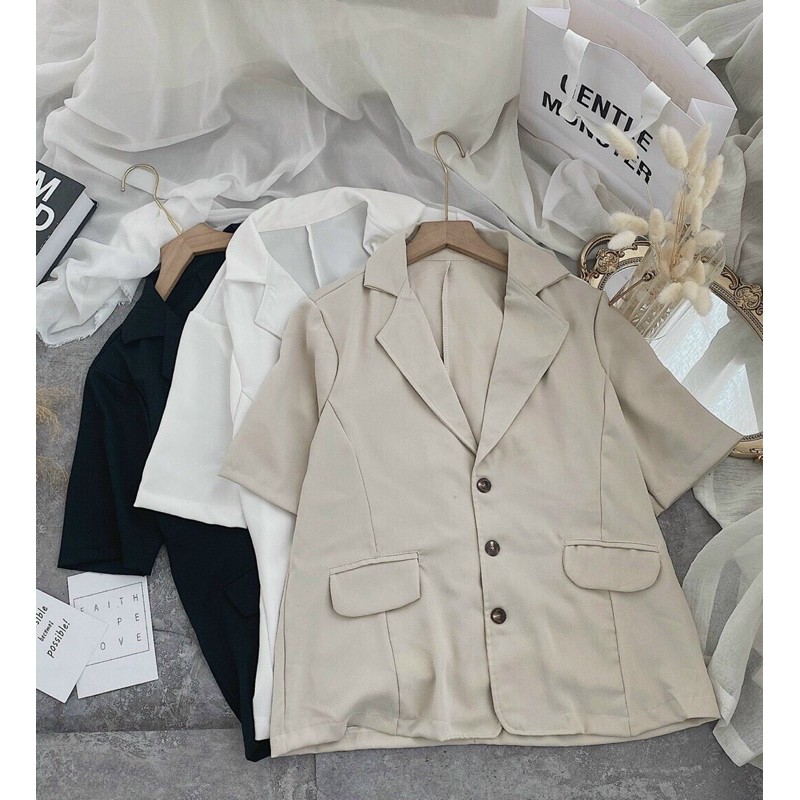 Khoác Vest Tay Ngắn Túi Gập