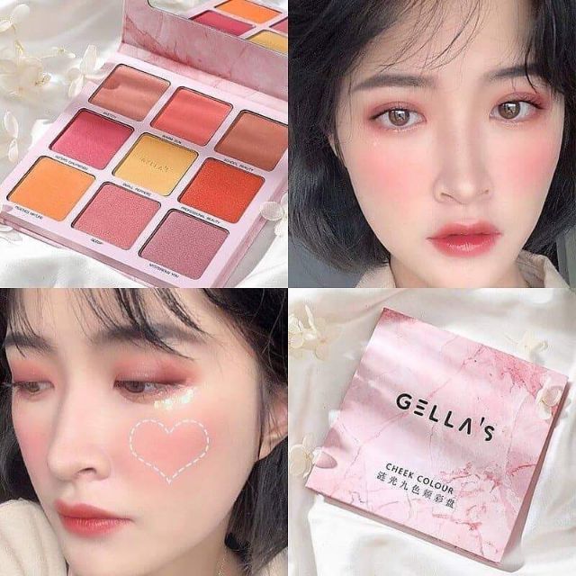 Má hồng Gella's Cheek Colour 9 ô