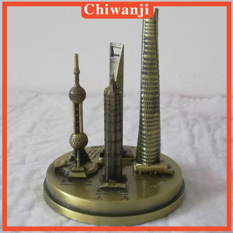 Mô Hình Tòa Nhà Skylines Bằng Kim Loại Màu Đồng 11cm