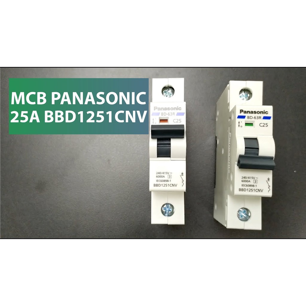 Cầu dao tự động Panasonic bảo vệ quá tải & ngắn mạch Át tô mát 1P 16A, 1P 20A, 1P 32A, 1P 40A, 1P 50A, 1P 63A