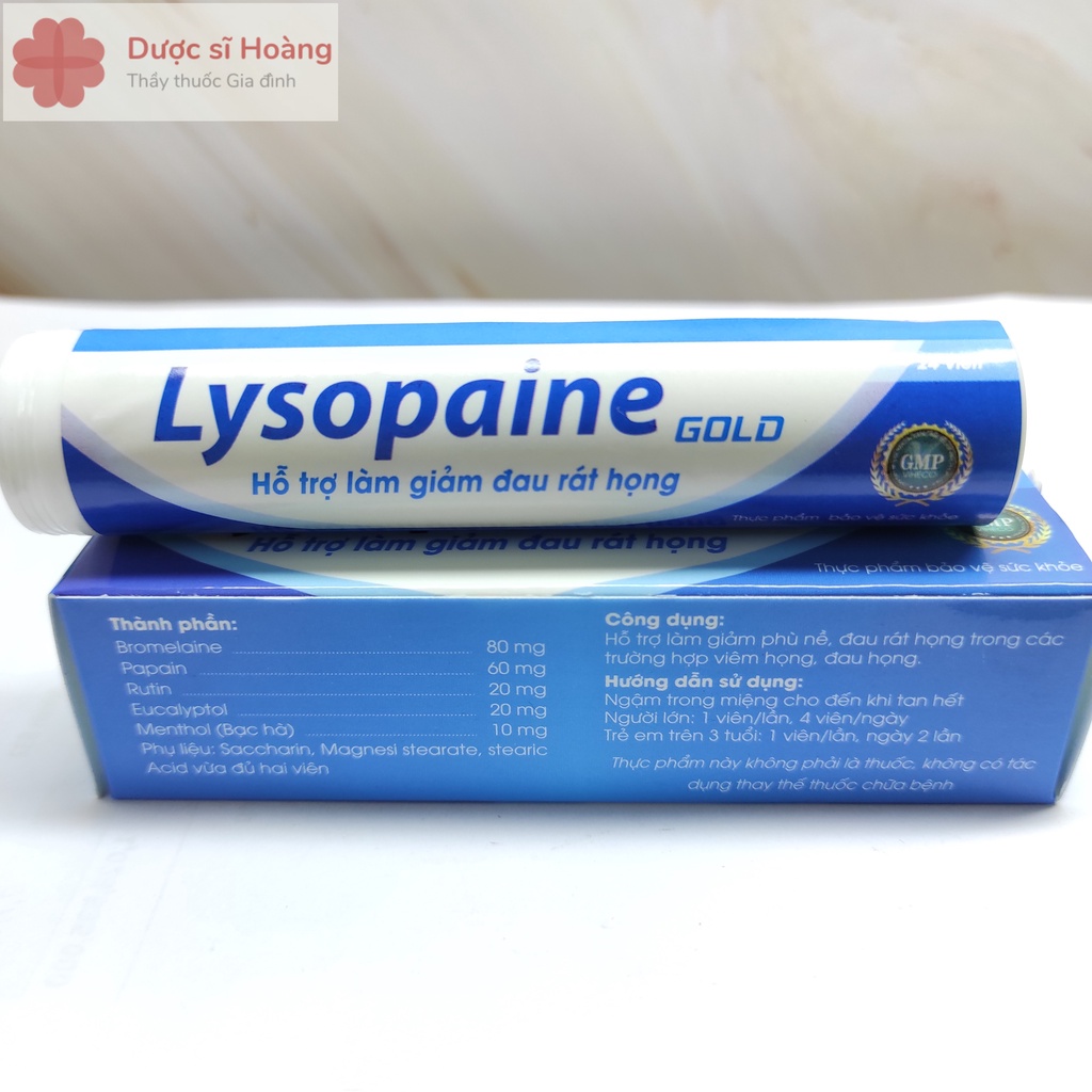 Viên Ngậm Lysopaine Gold - Giảm Sưng Rát Họng - Hộp 24 viên
