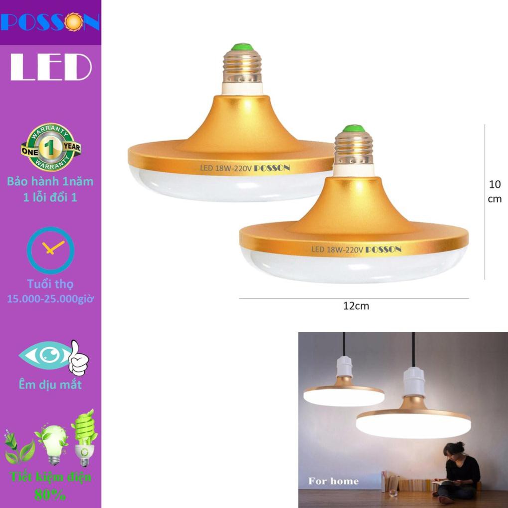 Giá Tốt - 2 Bóng đèn Led 18w ( 20w ) UFO tiết kiệm điện sáng trắng Posson L-UFO18