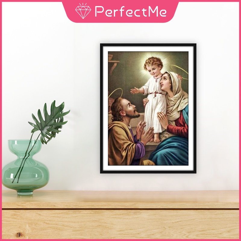 Bộ tranh đính đá 5D tự làm 30*40cm hình Đức Mẹ Mary Jesus