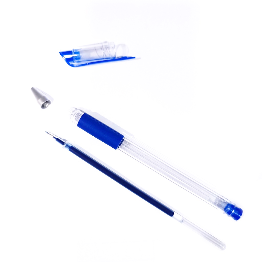 Combo 10 chiếc Bút bi gel 0.5mm xanh cao cấp mực đều nét, viết êm