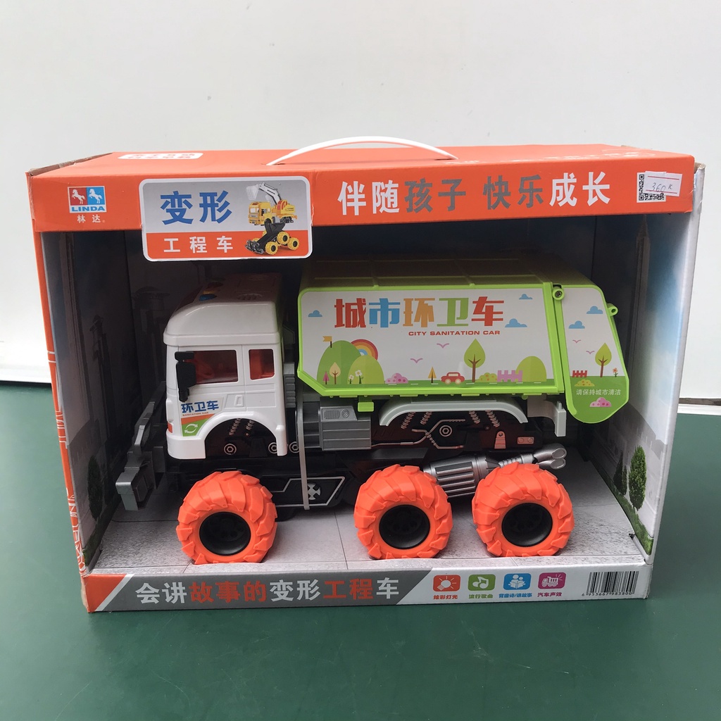 Xe ô tô chở rác chạy đà trớn hàng cao cấp có đèn phát sáng và nhiều bài nhạc