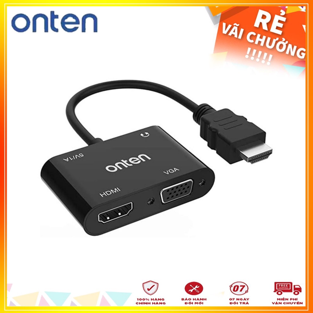 [Mã ELHACE giảm 4% đơn 300K] Onten 5165HV - Cáp chuyển HDMI sang VGA và HDMI - Phukienleduy