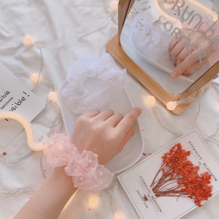 SCRUNCHIES CỘT TÓC VẢI KẸO BÔNG 🍑