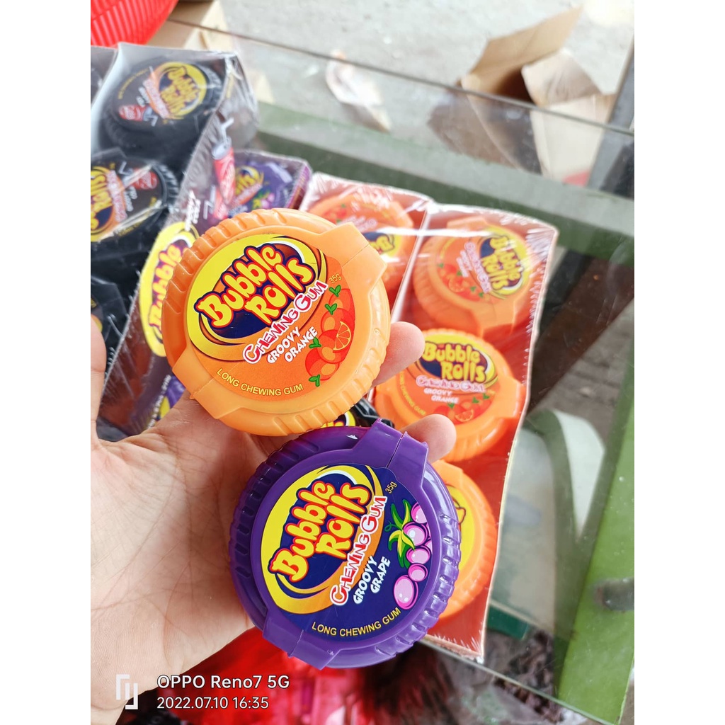 Combo 3 hộp Kẹo Cuộn Hubba bubba / Kẹo Cao su Bubble Rolls siêu dài nhiều vị hộp 35g