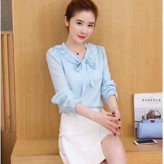 Combo chân váy sơ mi voan hàn quốc