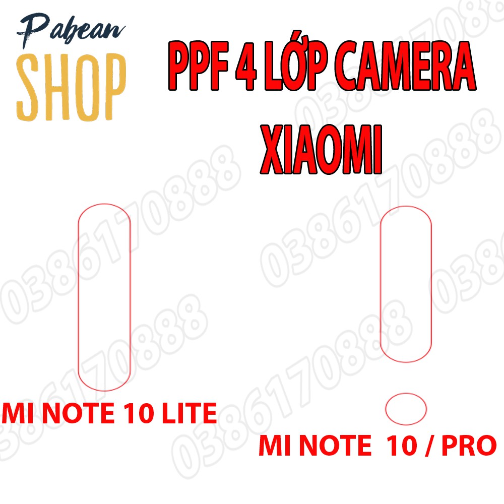 Dán CAMERA PPF 4 lớp chống va đập cho XIAOMI MI NOTE 10 / NOTE 10 PRO / NOTE 10 LITE
