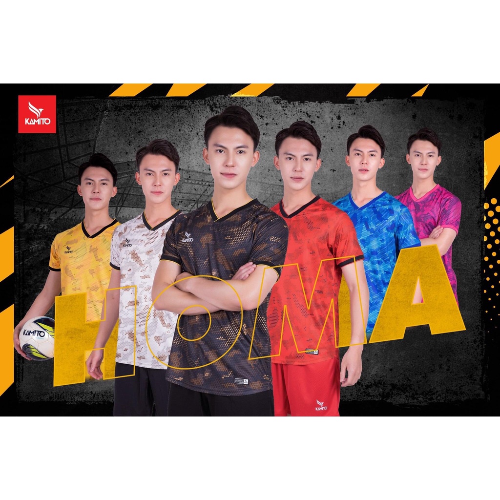 Áo đá bóng, đồ đá banh, quần áo bóng đá, áo không logo Kamito HOMA Trắng - Chất vải cao cấp, bền, thoáng