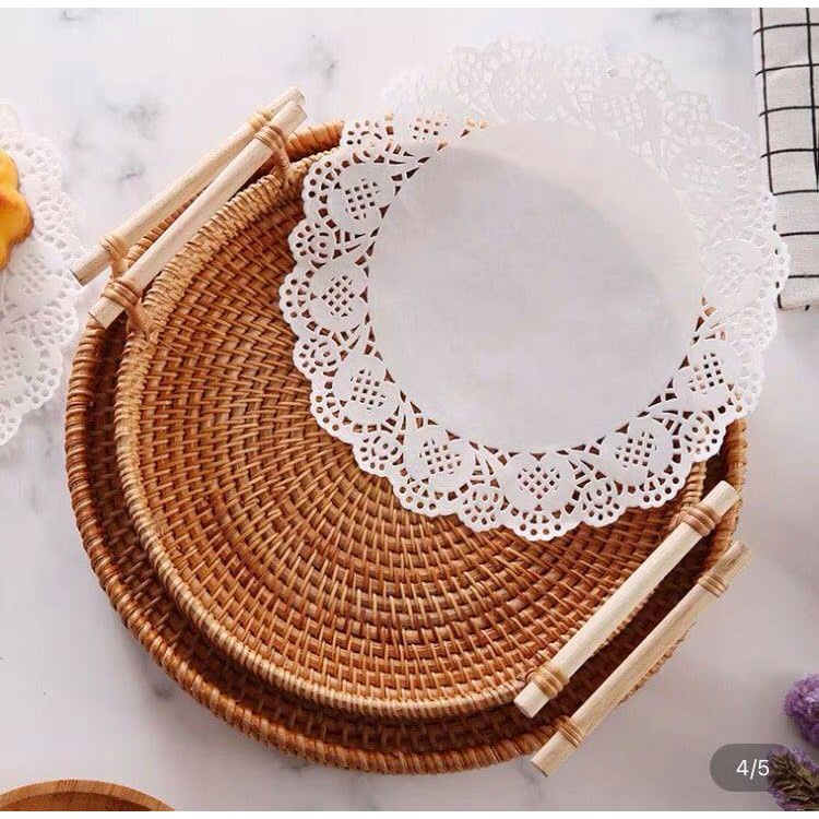 Giấy thấm dầu thực phẩm - giấy thấm dầu ăn họa tiết hoa văn set 100c - T2K Shop