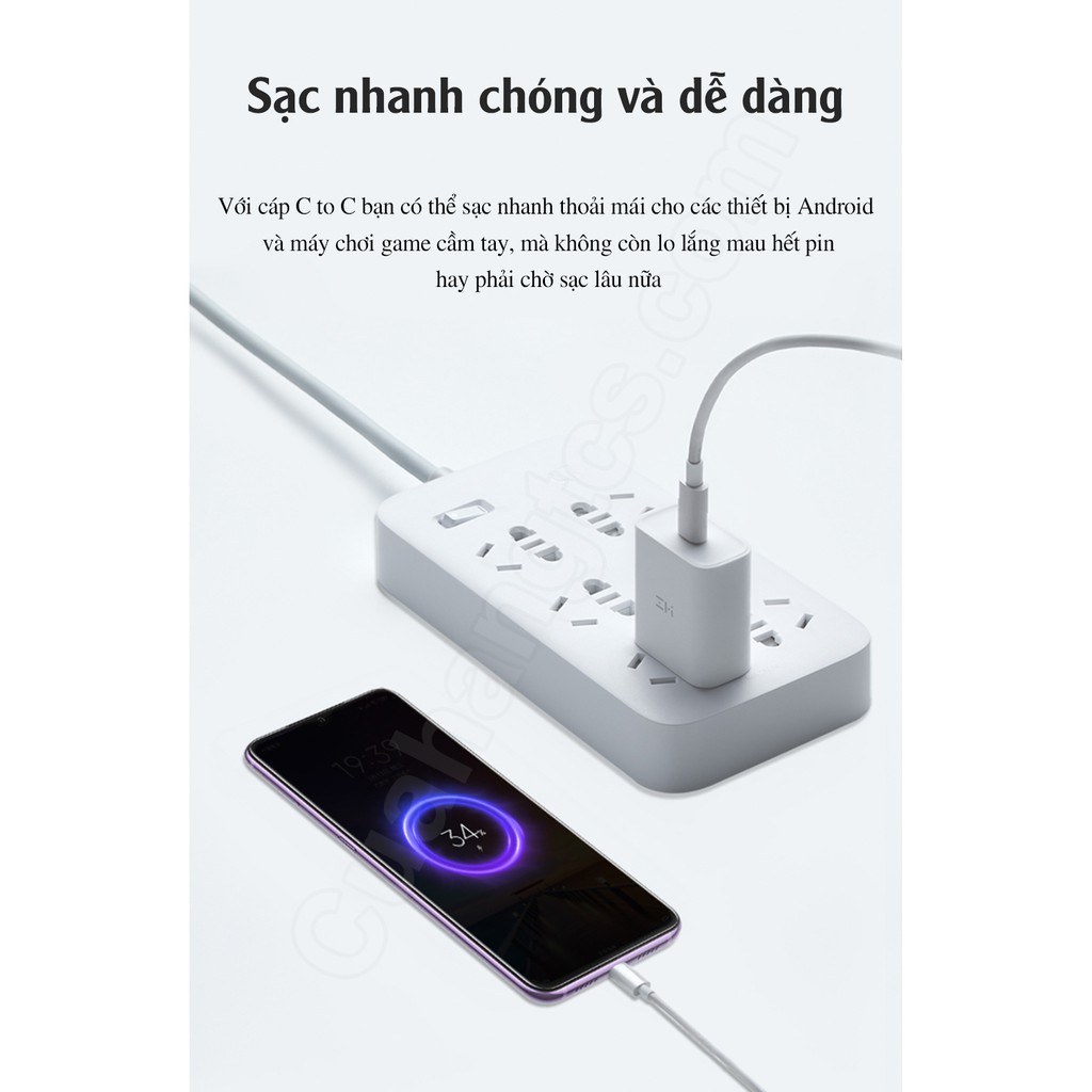 Củ sạc nhanh Xiaomi Zmi HA716 Type C 20W PD3.0 chuyên cho iphone