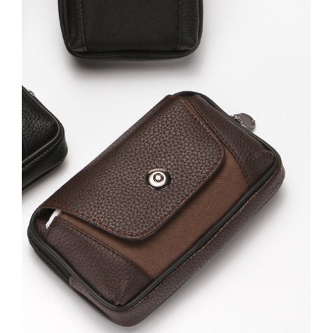 Túi đựng điện thoại da PU đeo ngang hông kiểu ngang, kiểu dọc T8 gài nút giữa - Túi đeo thắt lưng giả da PU - đen, nâu. | BigBuy360 - bigbuy360.vn