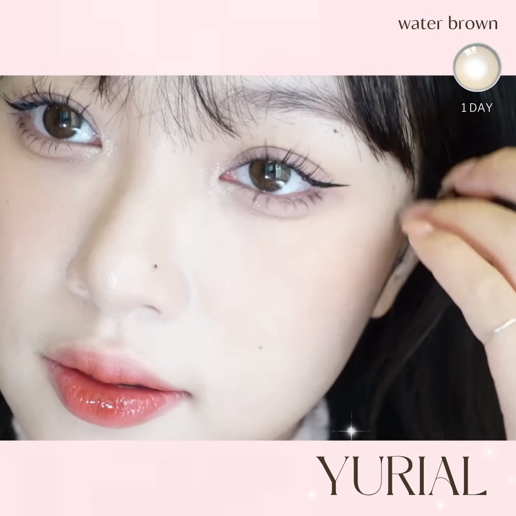 Kính áp tròng 1 NGÀY YURIAL WATER BROWN chính hãng IDOL LENS | Lens 1 ngày